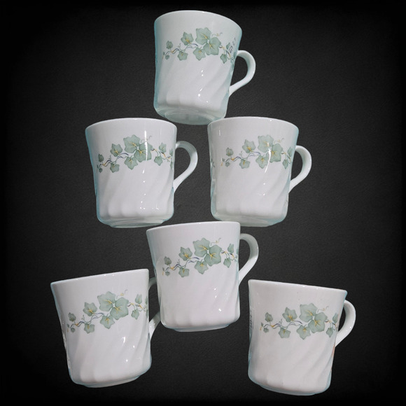 Vintage Corningware Callaway Ivy Mugs USA Made 8oz Coffee Cups Set of 6 - Picture 12 of 12